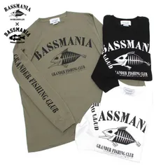 【BASSMANIA】バスマニア×グランダー武蔵　 コラボロングスリーブTシャツ　ライトオリーブ　Мサイズのサムネイル