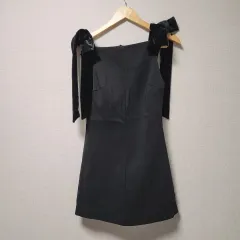 S 新品 ザラ ブラック リボン ミニ ワンピース