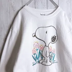 【海外モデル】PEANUTS ピーナッツ スヌーピー フローラル ホワイト スウェット tトレーナー #349