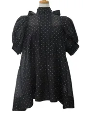 セルフォード CELFORD バックリボンシアーブラウス 36 ドット 黒 ブラック 半袖 トップス