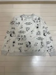 スヌーピー PEANUTS 総柄スウェット 裏起毛 メンズM ユニセックス