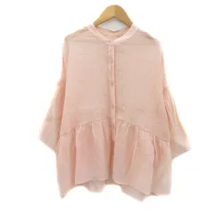 ローリーズファーム LOWRYS FARM シアーシャツ ブラウス 長袖 フレアスリーブ バンドカラー F サーモンピンク /YK25