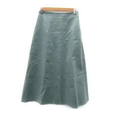 イエナ IENA フレアスカート ロング丈 マキシ丈 無地 36 S グリーン /SY12