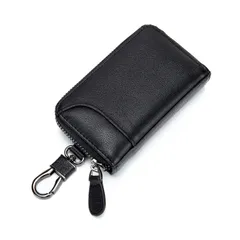 メンズ 本革 2つ外側ポケット キーケース 大容量 カード収納 ファスナー スマートキー バイク 車 家の鍵 icカード [MBOYU] パスケース 6連 カードキー対応 一体型 多機能 かっこいい プレゼント