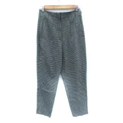 ザラ ZARA テーパードパンツ アンクル丈 千鳥格子柄 S マルチカラー 紺 ネイビー モスグリーン /SM26