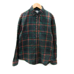 ドゥクラッセ DoCLASSE カジュアルシャツ 長袖 ボタンダウン チェック柄 マルチカラー L 緑 グリーン /SY5