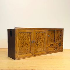 ローボード 木製 飾り棚 幅133cm 古道具 古家具 ビンテージ