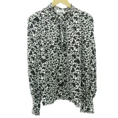 ザディグ エ ヴォルテール ZADIG & VOLTAIRE 美品 ハート柄 シルク シャツ ブラウス 総柄 白 ホワイト 黒 ブラック M STKのサムネイル