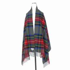 ジョンストンズ Johnstons メリノウール カシミヤ 大判 ストール チェックマフラー レッド/グレー/グリーン