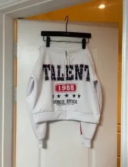 ハーフジップ クロップド スウェット / オフショルダー 演出可能