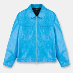 リプレゼント メンズ アウター ジャケット・ブルゾン レザー Represent Mens Leather Panelled Tailored Fit Jacket Electric Blue ブルー