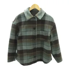 ユニクロ UNIQLO オーバーサイズショートジャケット ブルゾン チェック柄 S 緑 黒 グリーン ブラック 211-469905 0108