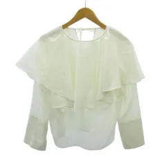 エメルリファインズ EMMEL REFINES 美品 ブラウス プルオーバー シースルー フリル 長袖 白 ホワイト 0113