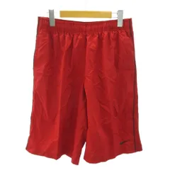 ナイキ NIKE 美品 ドライフィット DRY-FIT ショートパンツ イージー スウォッシュ ロゴ プリント XL 赤 レッド 0807 ●ECO
