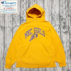 【size XL】USA製 80s トリコタグ Champion REVERSE WEAVE PARKA NKC GIRLS チャンピオン リバースウィーブパーカー マスタード