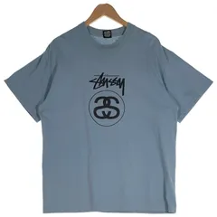 80's STUSSY ステューシー シャネルロゴ 半袖 Tシャツ ライトブルー Size XL