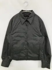 UNIQLO U ユニクロユー ブルゾン M ブラック チェック柄 キルティング ショート丈 フードなし ボタン留め