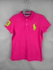 ラルフローレン M レディース PK カラーTシャツ 半袖 Tシャツ ピンク ポロ カラーTシャツ