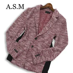 A.S.M アトリエサブ メン 通年 サイド切替★ メランジ ニット スリム テーラード ジャケット Sz.48 メンズ ASMのサムネイル