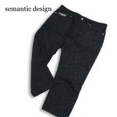 semantic design セマンティック デザイン ダイヤ柄★ 総柄 クロップド デニム パンツ ジーンズ Sz.XL メンズのサムネイル