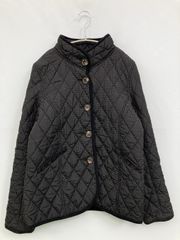 BEAMS HEART ビームスハート ブルゾン 0 ブラック コットン ドット柄 キルティング ミドル丈 フードなし ボタン留め