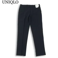 【新品 未使用】 UNIQLO ユニクロ 春夏 感動パンツ ウールライク ドライ スラックス パンツ Sz.91cm メンズ ネイビー 大きい
