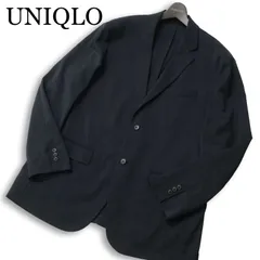 【美品】UNIQLO ユニクロ 春夏 感動ジャケット★ SLIM FIT 2B テーラード ジャケット Sz.XL メンズ 黒 大きいサイズ