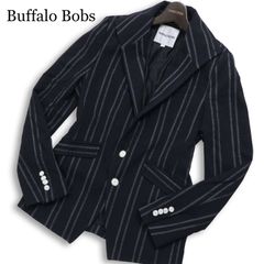 Buffalo Bobs バッファローボブス 通年★ ストライプ柄 イタリアンカラー テーラード ジャケット ブレザー Sz.1 メンズ 黒