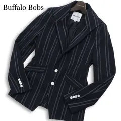 Buffalo Bobs バッファローボブス 通年★ ストライプ柄 イタリアンカラー テーラード ジャケット ブレザー Sz.1 メンズ 黒のサムネイル