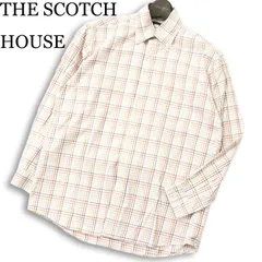 THE SCOTCH HOUSE スコッチハウス 通年 ロゴ刺繍★ 長袖 ボタンダウン チェック シャツ Sz.S　メンズ