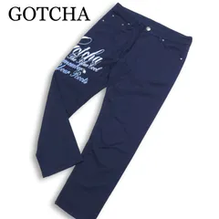GOTCHA ガッチャ ロゴ刺繍★ ストレッチ テーパード パンツ Sz.XXL メンズ ネイビー 大きいサイズ サーフのサムネイル