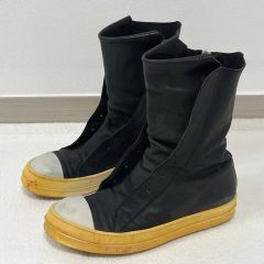 42 RICK OWENS リックオウエンス 14SS ロングラモンズブーツ ブラック LGEP