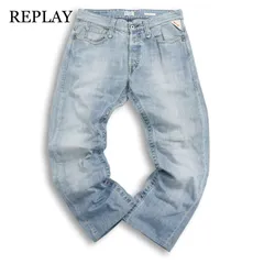 REPLAY リプレイ 通年 コットン100％★ ストレート USED＆ウォッシュ加工 5ポケット デニム パンツ ジーンズ Sz.30 メンズ