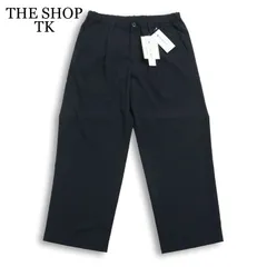 【新品 未使用】 THE SHOP TK タケオキクチ 春夏 吸水速乾 UVカット★ ワイド テクリーノ イージー パンツ Sz.L メンズ 紺