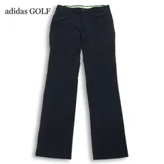 adidas GOLF アディダス ゴルフ 通年★ ストレッチ ロゴプリント スラックス パンツ Sz.L メンズ 黒