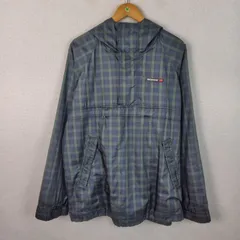 VANS バンズ アノラックパーカー チェック柄 グリーン Lサイズ メンズ 古着 ストリート テック系のサムネイル