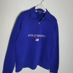 100_ポロ スポーツ ハーフジップアップ スウェットシャツ ブルー ラルフローレン