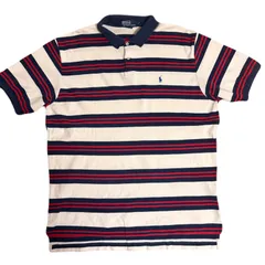 ポロバイラルフローレン　ボーダー　ポロシャツ　カスタムスリムフィット　XLサイズ　US古着　ポニー　刺繍　ワンポイント　スリランカ製