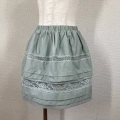 スナイデル ティアード レース ミニスカート F ミント 緑 ウエストゴム SNIDEL ガーリー フェミニン 春夏 裏地付き 裏地あり