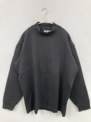 UNIQLO U ユニクロユー Tシャツ/カットソー XL ブラック 無地 ミドル丈 長袖 タートルネック/ハイネック