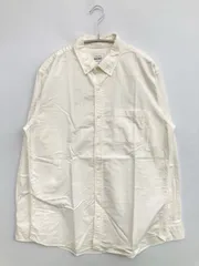 GLOBAL WORK グローバルワーク シャツ/ブラウス L アイボリー コットン 無地 ワンポイント ミドル丈 長袖 ボタンダウン