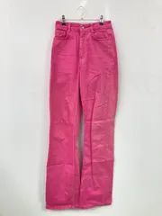 ZARA ザラ デニムパンツ EUR34 USA2 MEX24 ピンク フルレングス 無地 スタンダード ストレート ハイウエスト