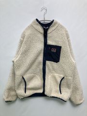 BEN DAVIS ベンデイビス ブルゾン L アイボリー ナイロン ボア 無地 ワンポイント ブランドロゴ ミドル丈 フードなし ジップアップ