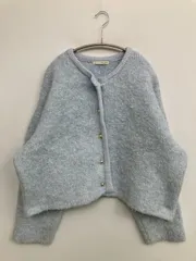 カーディガン/ボレロ 4L スカイブルー 無地 ミドル丈 長袖