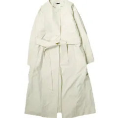 H BEAUTY&YOUTH エイチ ビューティーアンドユース 日本製 ネップコットンノーカラーコート 1625-260-4223 M IVORY Aライン アウター g16788