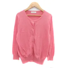 エニィスィス エニシス anySiS ニットカーディガン ラウンドネック ミドル丈 無地 2 M ピンク /HO7