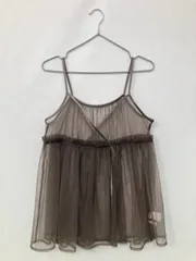 Discoat ディスコート キャミソール F ブラウン 無地 フリル カップなし