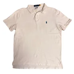 ポロ　ラルフローレン　ポロシャツ　Lサイズ　現行QR ホワイト　半袖　ポニー　刺繍　ワンポイント