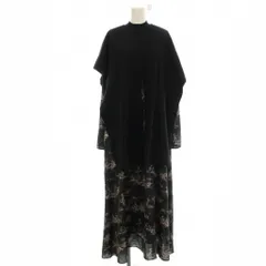 アメリヴィンテージ Ameri VINTAGE 22AW TOILE DE JOUY WITH KNIT DRESS ベスト付き セットアップ ワンピース ロング 長袖 F 黒 ブラック 02220591710 /☆G