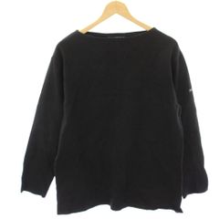 セントジェームス SAINT JAMES ウエッソン カットソー Tシャツ M 黒 ブラック 無地 ボートネック 長袖 /HN